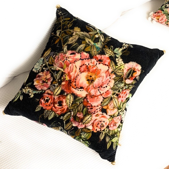 Colorful hand illustrated throw pillow cover - Picture 1 of 2